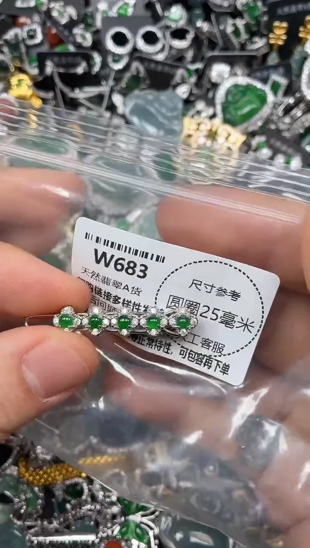 翡翠未镶嵌颈饰W683发夹