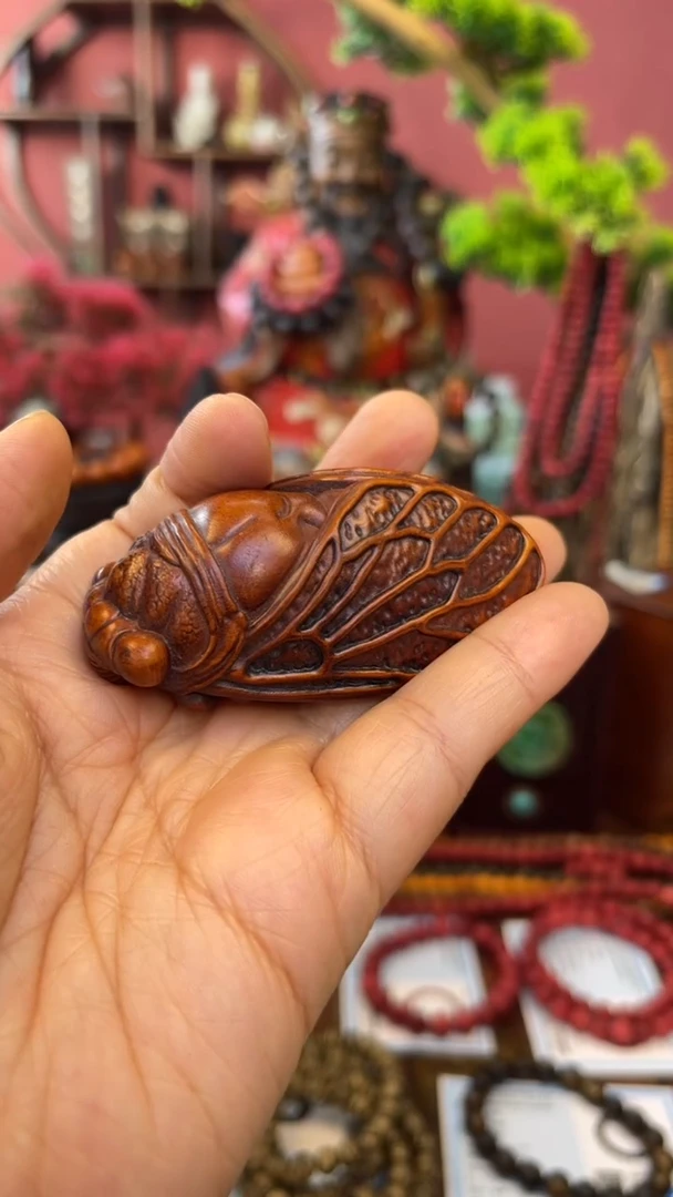 【闪购商品】妍妍清空编号47-知了黄杨木茶道