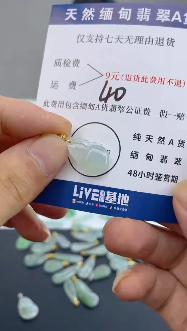 颈饰18K金镶嵌翡翠天然A货翡翠