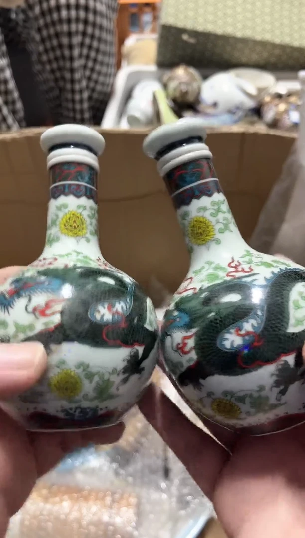 琉璃手工艺品翔瓶子一对啊啊啊啊啊啊