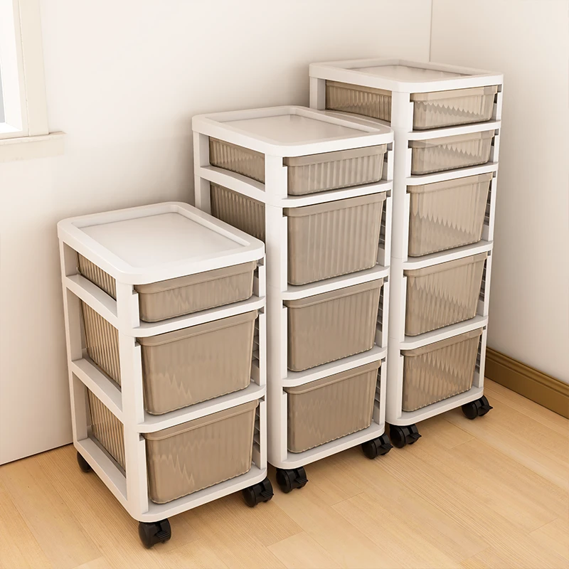 抽屉收纳鞋柜多层家用床头零食玩具储物柜客厅可移动小推车置物架