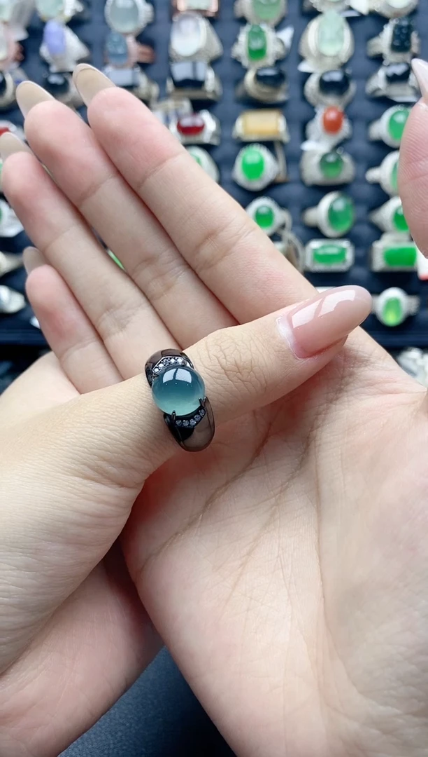 【闪购商品】翡翠戒指银S925镶嵌天然翡翠男戒专场