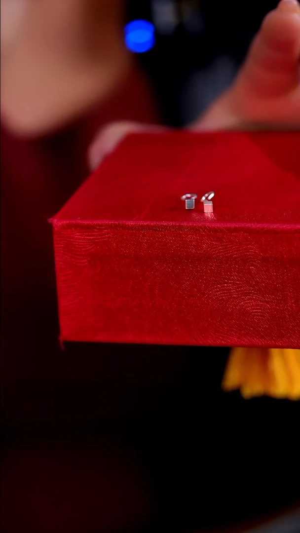 无足银四方*耳钉