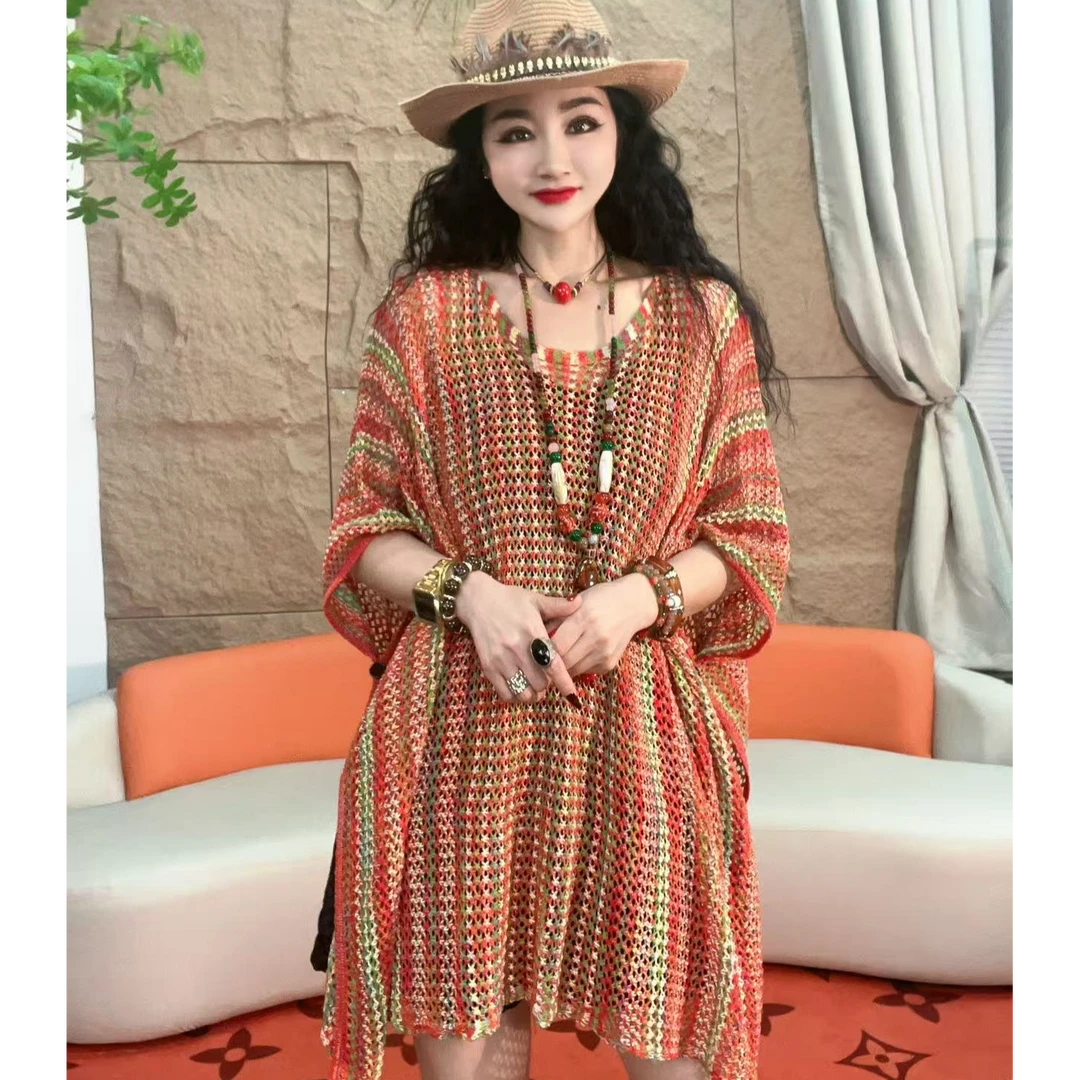 616【凡家衣橱】夏季新款时尚洋气百搭宽松镂空针织罩衫上衣