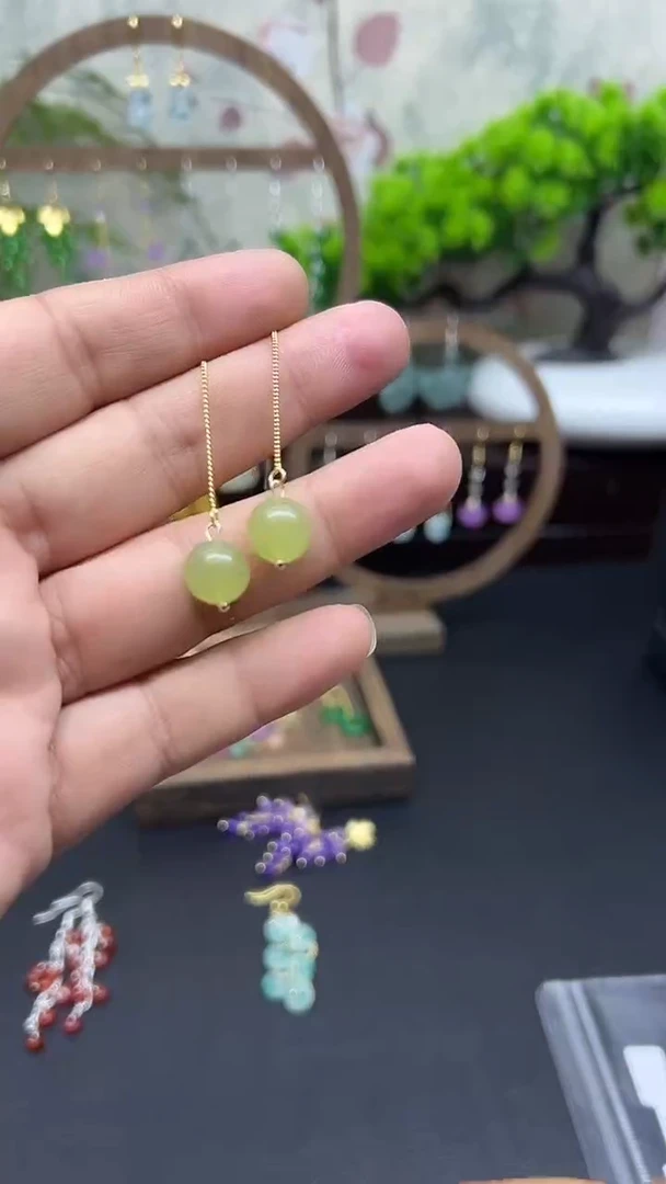 未镶嵌东陵石耳饰044