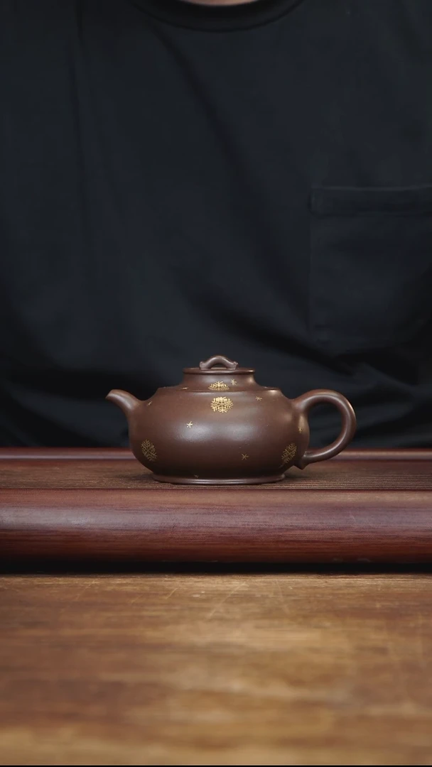 茶壶紫砂190ml 描金桥韵 紫泥