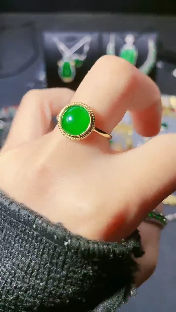【闪购商品】翡翠戒指银S925镶嵌戒指
