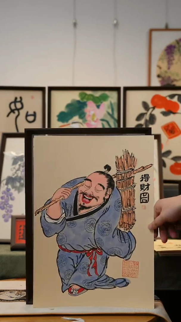 国画A3不落名绘画带框发货654