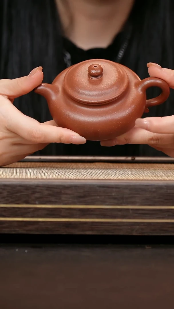 茶壶紫砂红降坡  仿古壶
