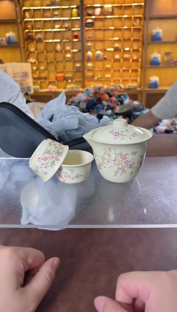瓷片 鸣盏居甄选阁11111紫藤花手抓壶啊套装
