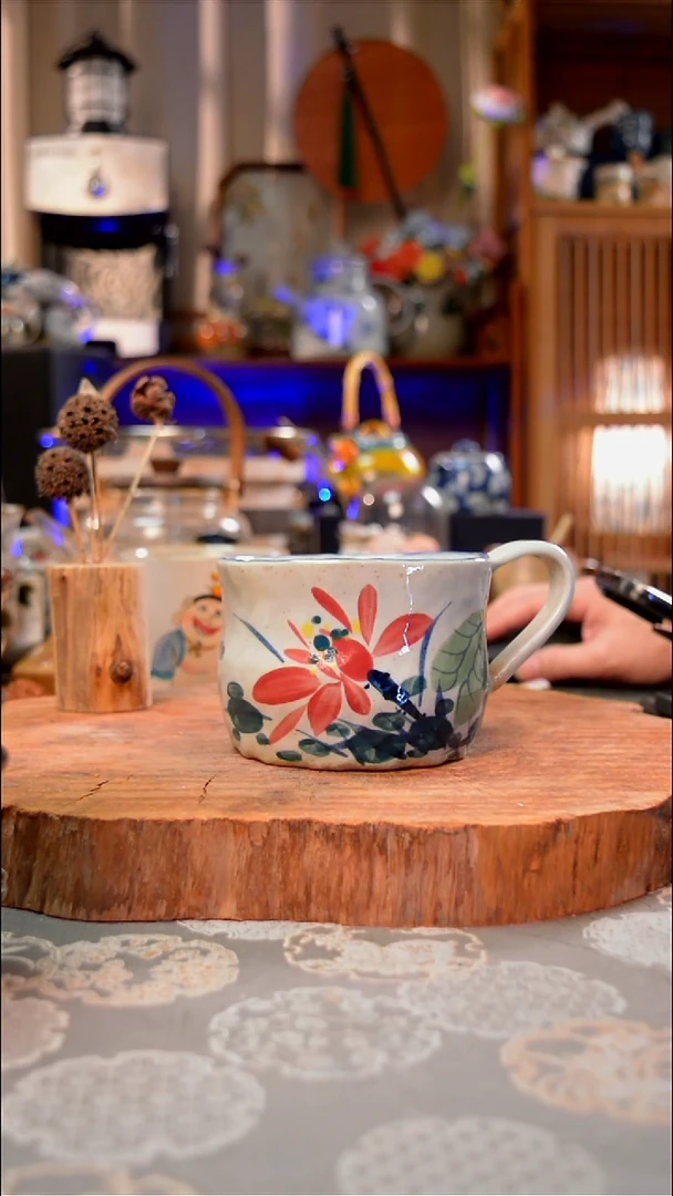 【闪购商品】杯子荷花手工手绘手工手绘