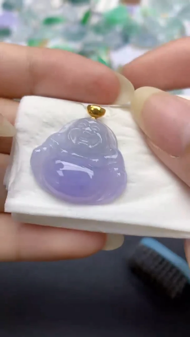 颈饰18K金镶嵌翡翠天然缅甸a货翡翠百元以上9元证书费自理