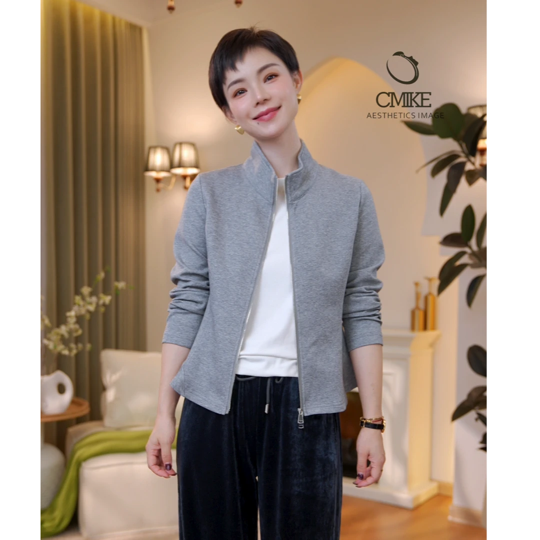 【蜜客原创】轻风叙  短款长袖薄款秋季卫衣开衫外套2503W000492