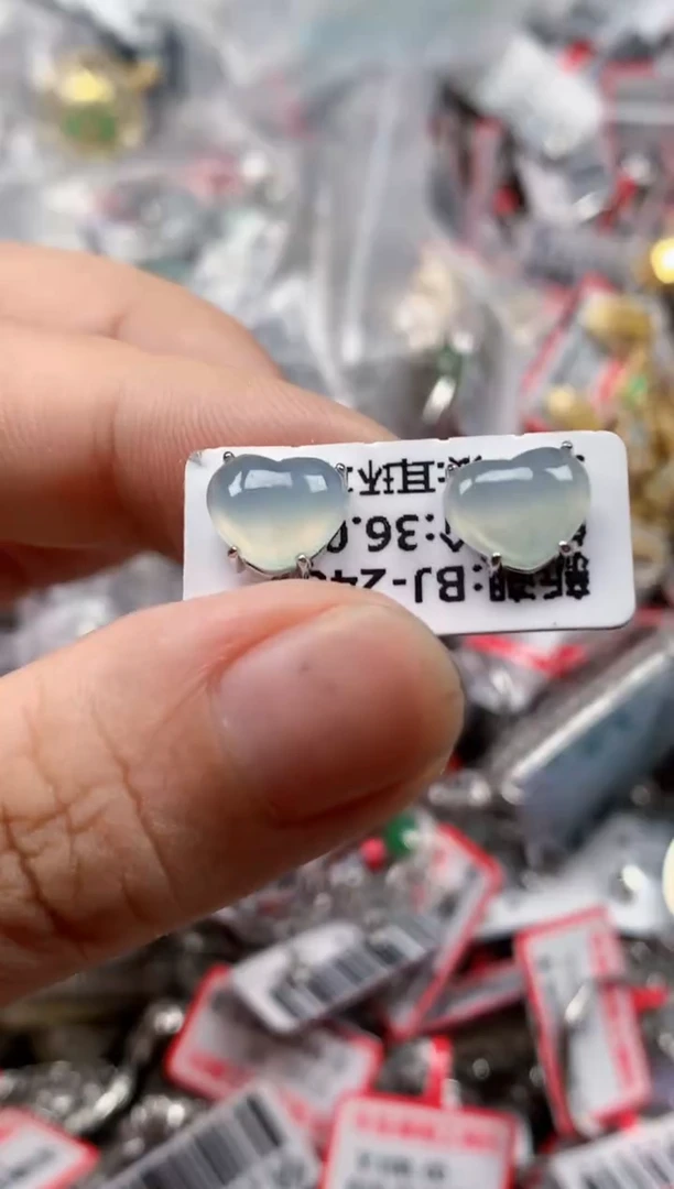 银S925镶嵌戒指翡翠天然A货缅甸翡翠