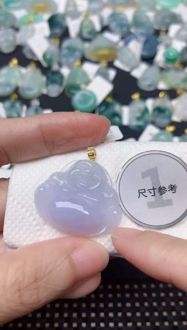 颈饰18K金镶嵌翡翠天然缅甸A货翡翠