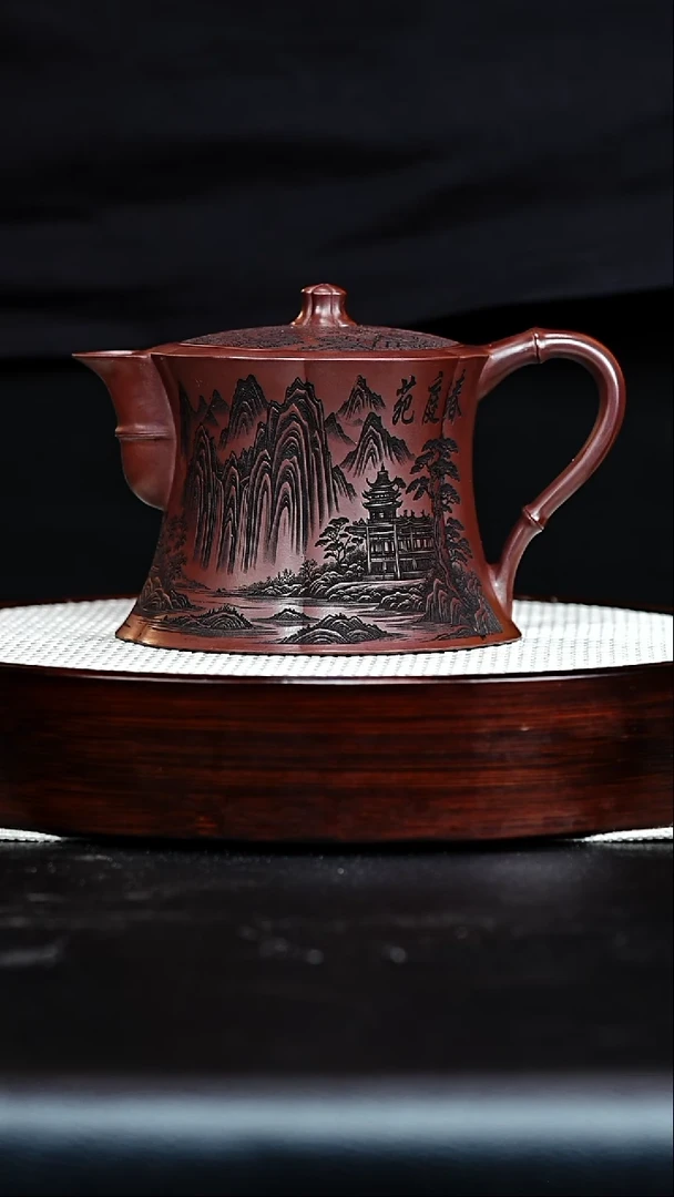 茶壶紫砂宜兴紫砂 石红 梅桩壶