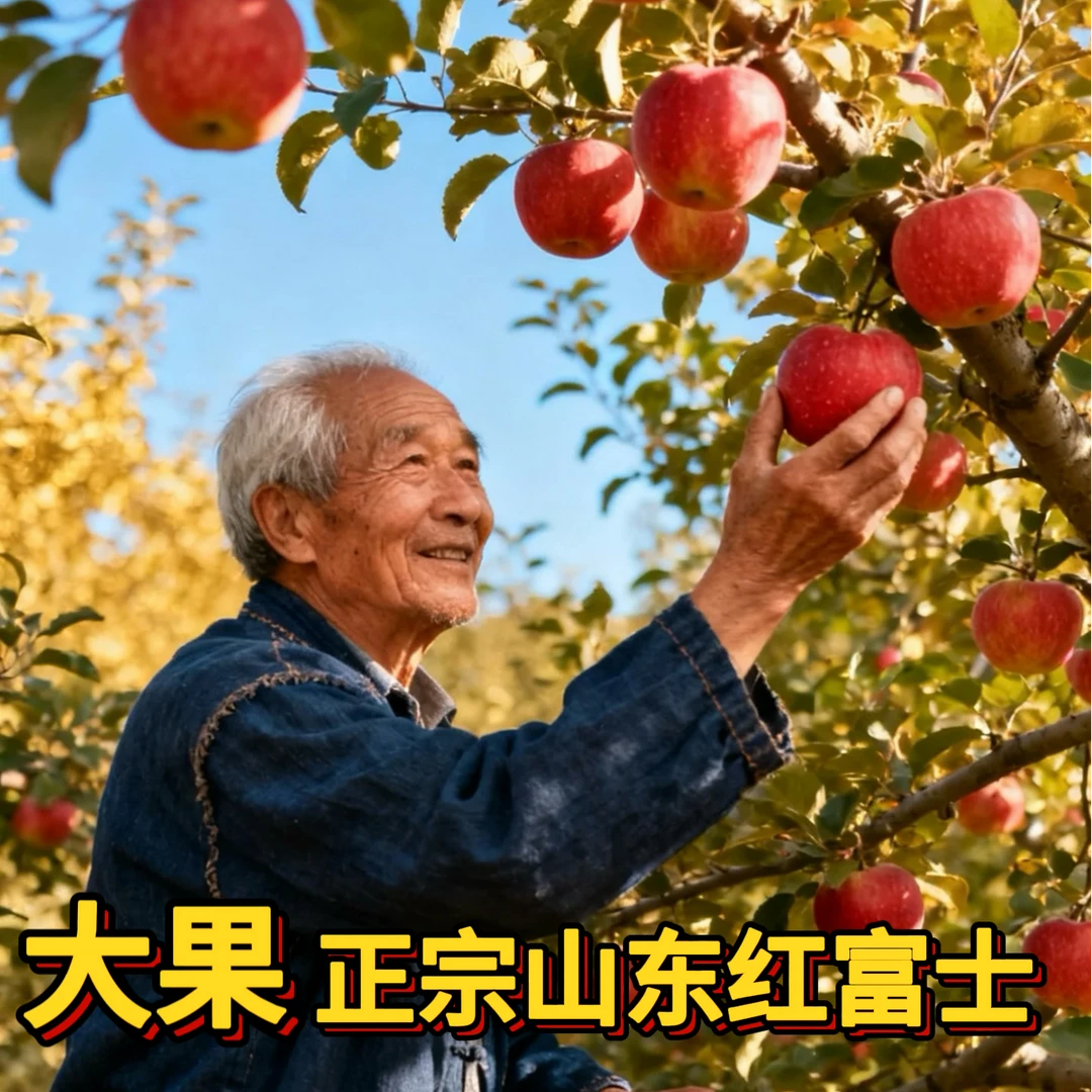 山东红富士新鲜现摘苹果脆甜苹果
