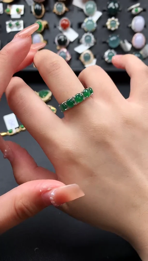 【闪购商品】翡翠戒指银S925镶嵌521411