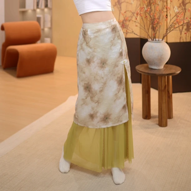 8004 D现代舞练功服成人女晕染撞色裙裤宽松跳舞新款古典