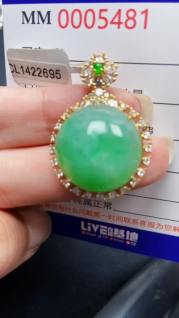 颈饰银S925镶嵌翡翠5481
