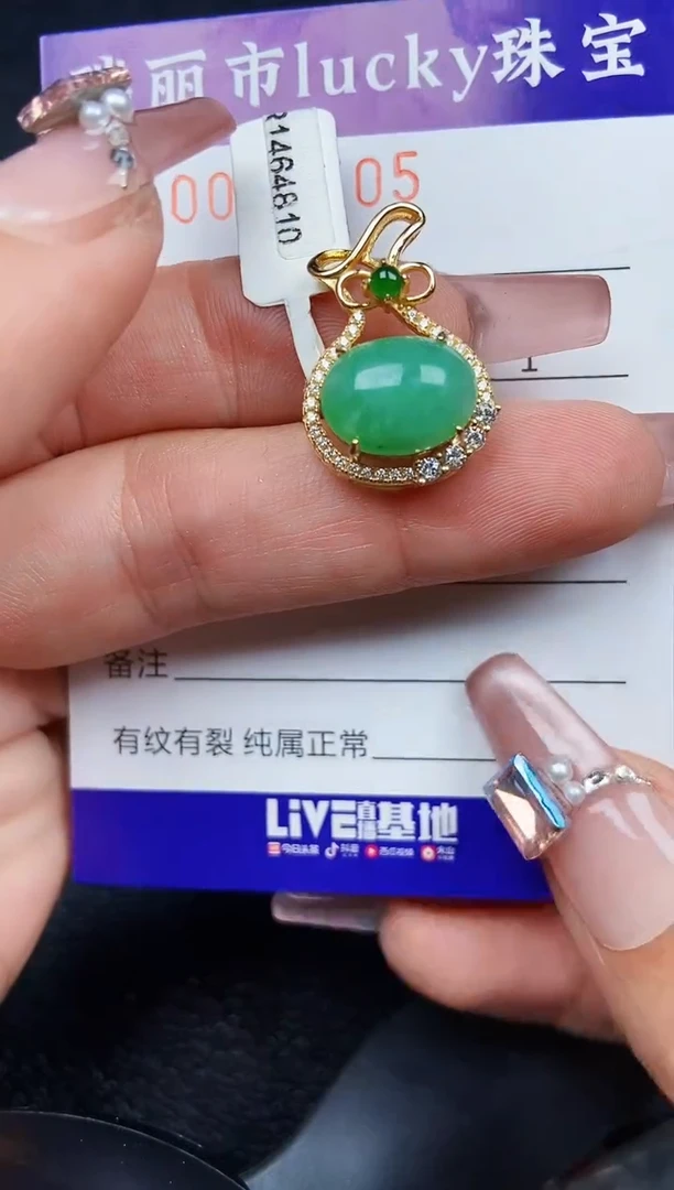 翡翠银S925镶嵌颈饰2505