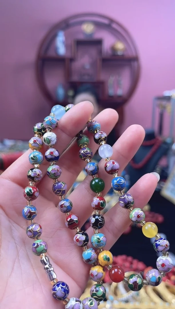 非遗 景泰蓝项链 0.8多宝