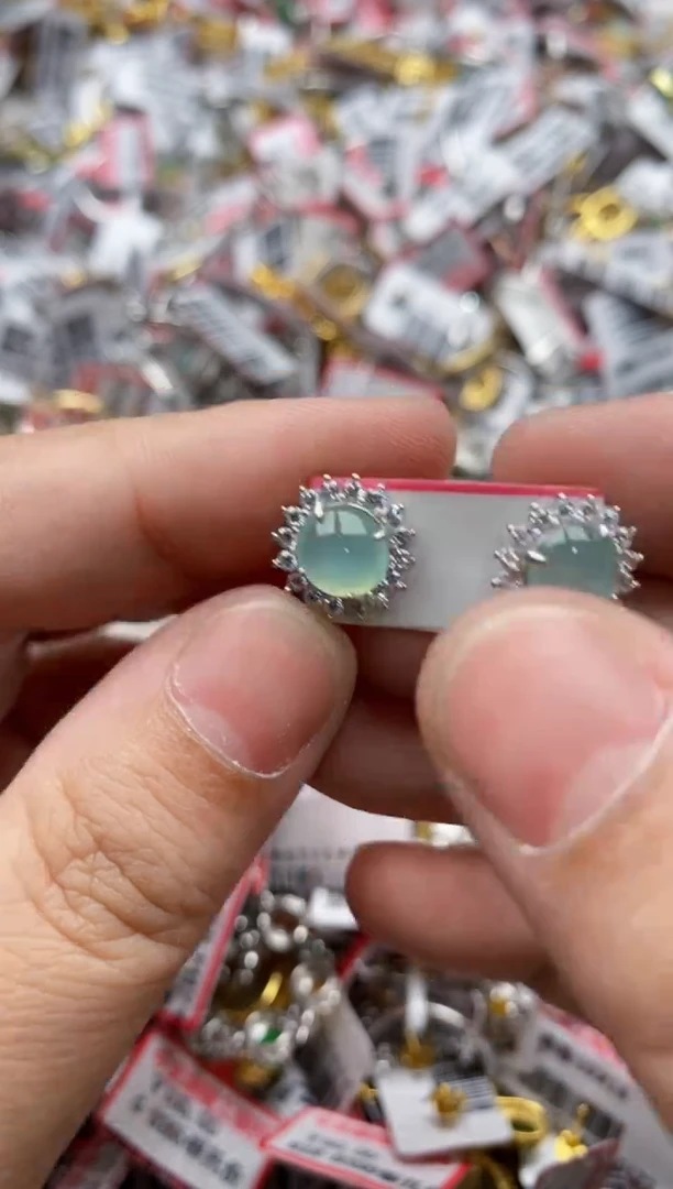 【闪购商品】翡翠戒指银S925镶嵌6666---1