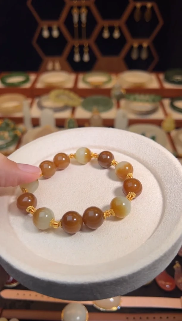 18K金镶嵌手链和田玉福利