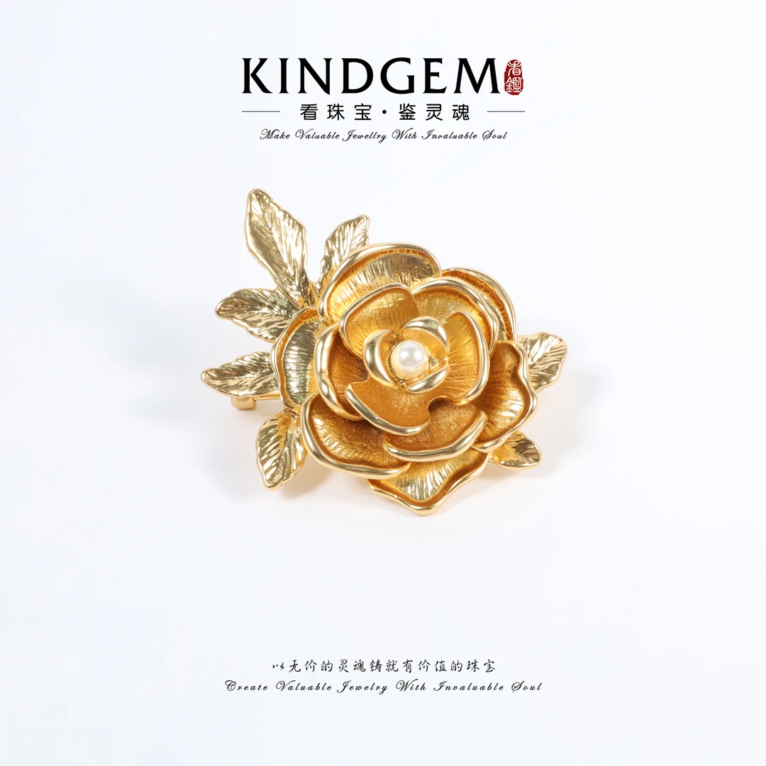 铜合金胸针 KindGem 经典复古设计款小众气质胸针 C-45338