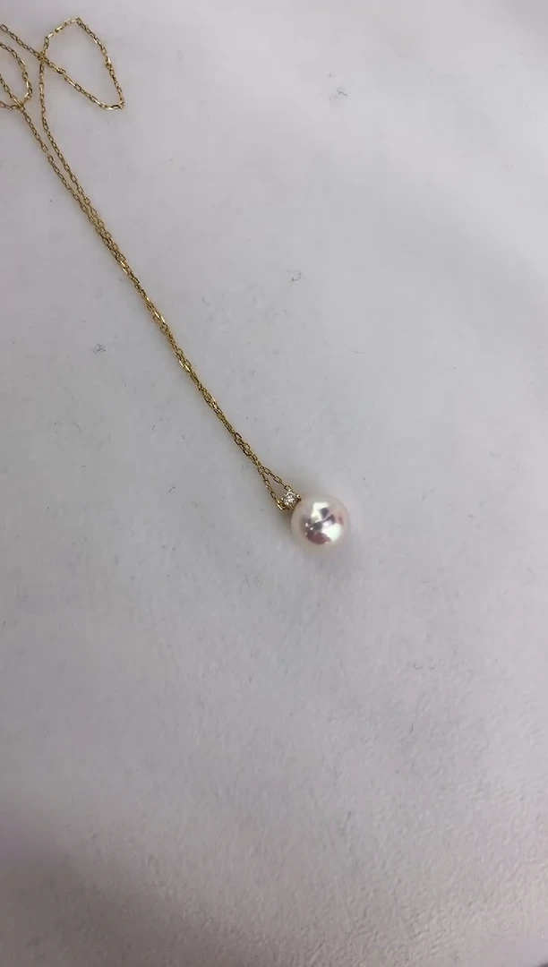 【闪购商品】海水珍珠颈饰18K金镶嵌王妃8.5-9（赠送银链子