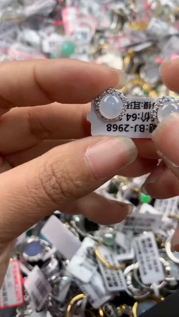 银S925镶嵌戒指翡翠141414----5