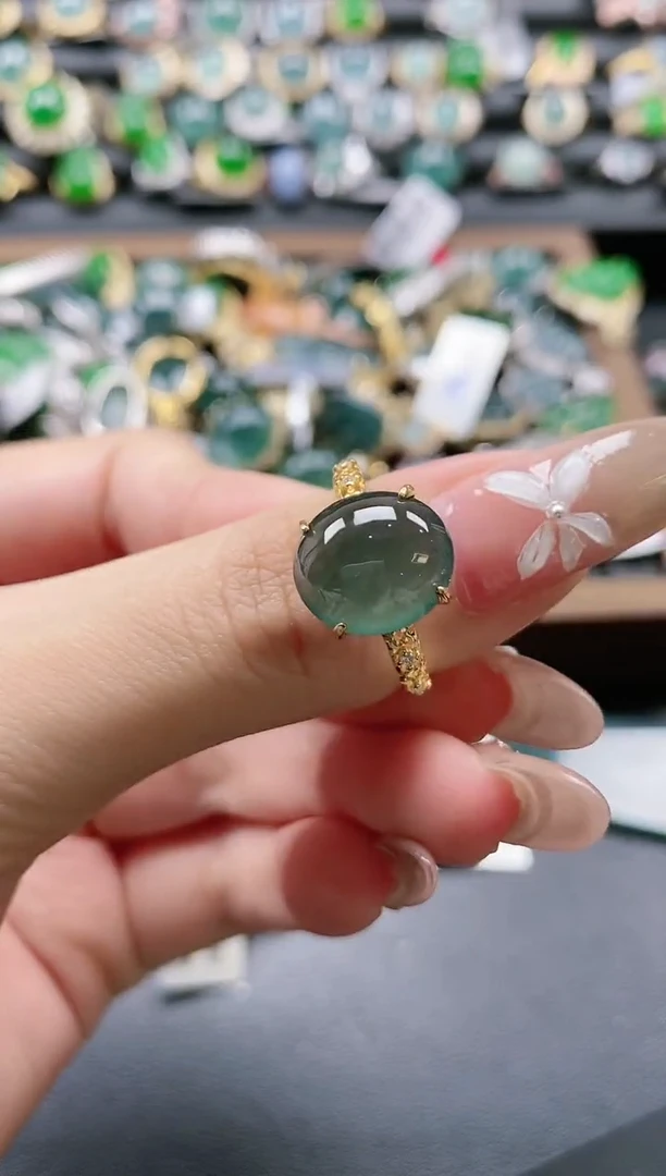 【闪购商品】翡翠戒指银S925镶嵌51511