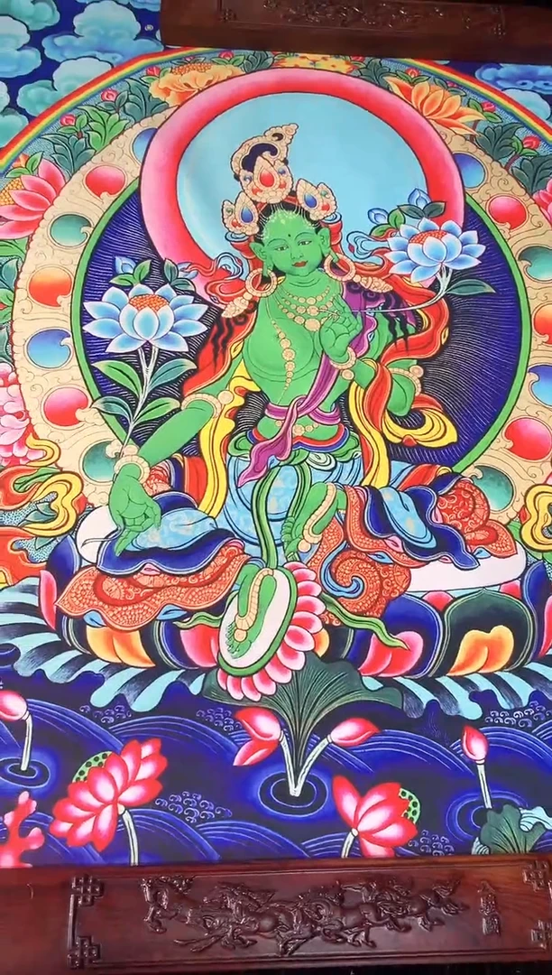 卷轴画149绿度母