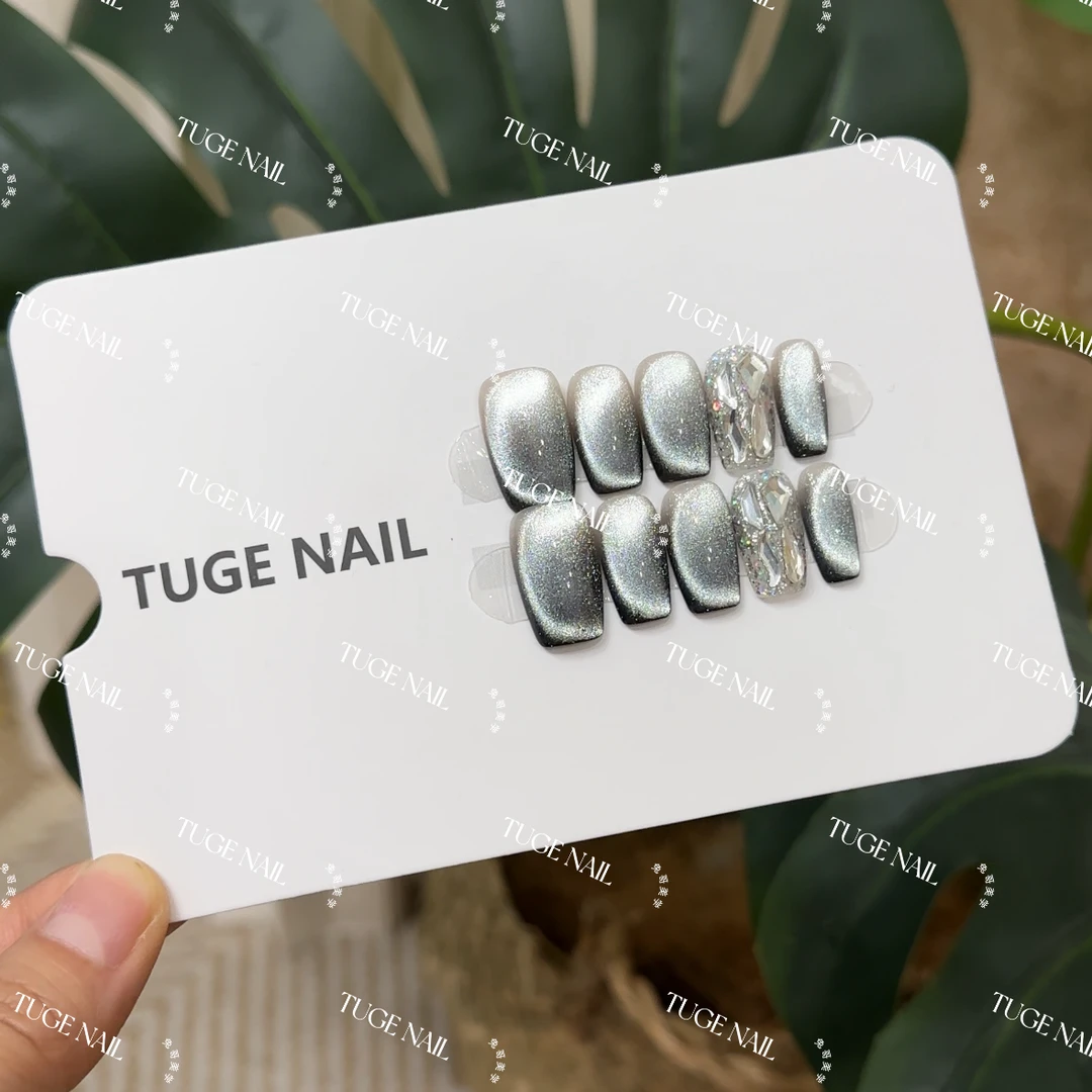 TugeNail“高级磁场”春夏氛围感猫眼韩系极简复古设计穿戴甲TGJJ
