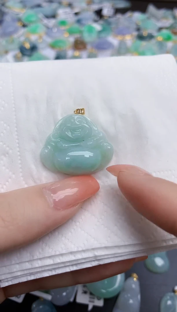 【闪购商品】翡翠颈饰18K金镶嵌天然缅甸翡翠A货