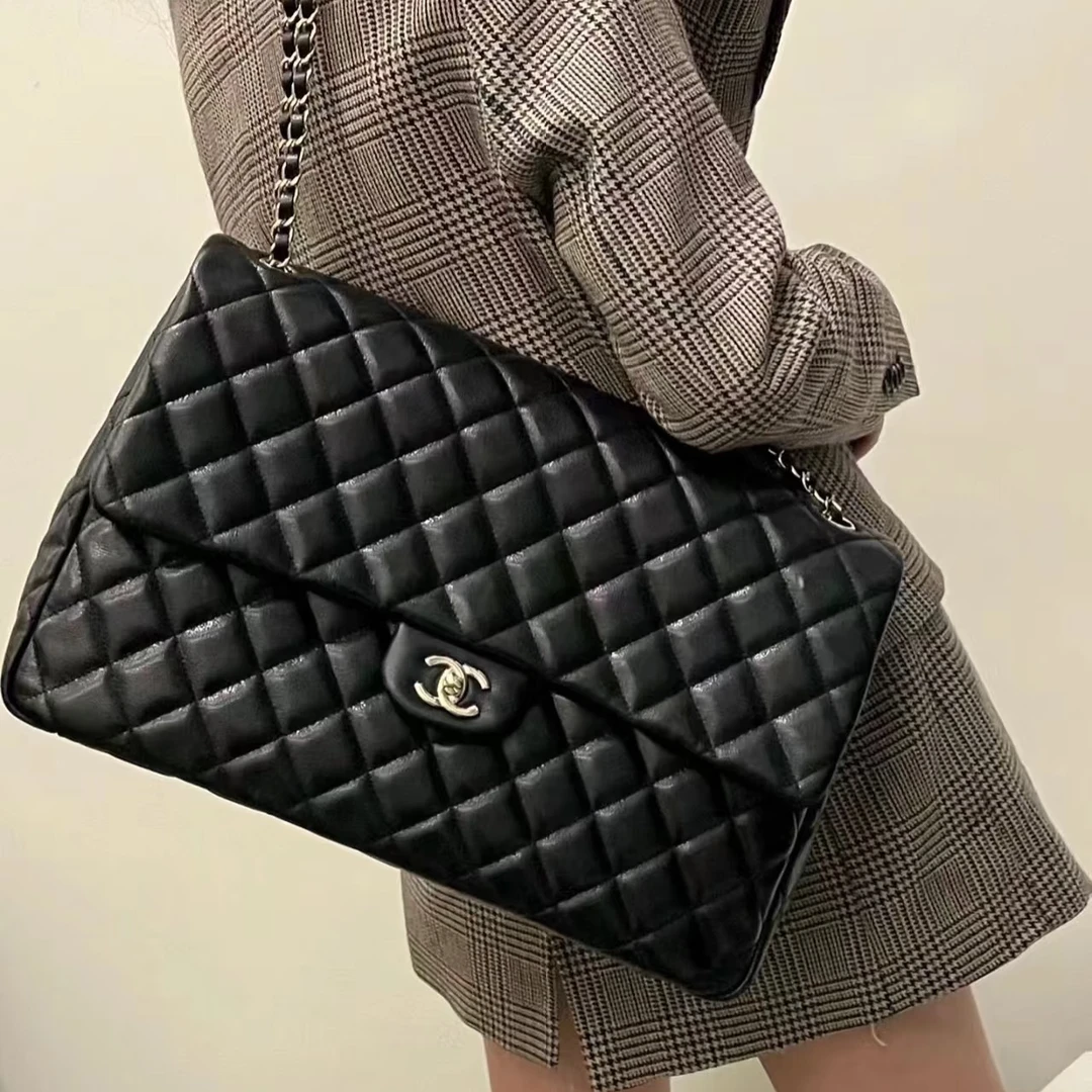 99新 Chanel/香奈儿 24C新款黑色超大号CF，机场包