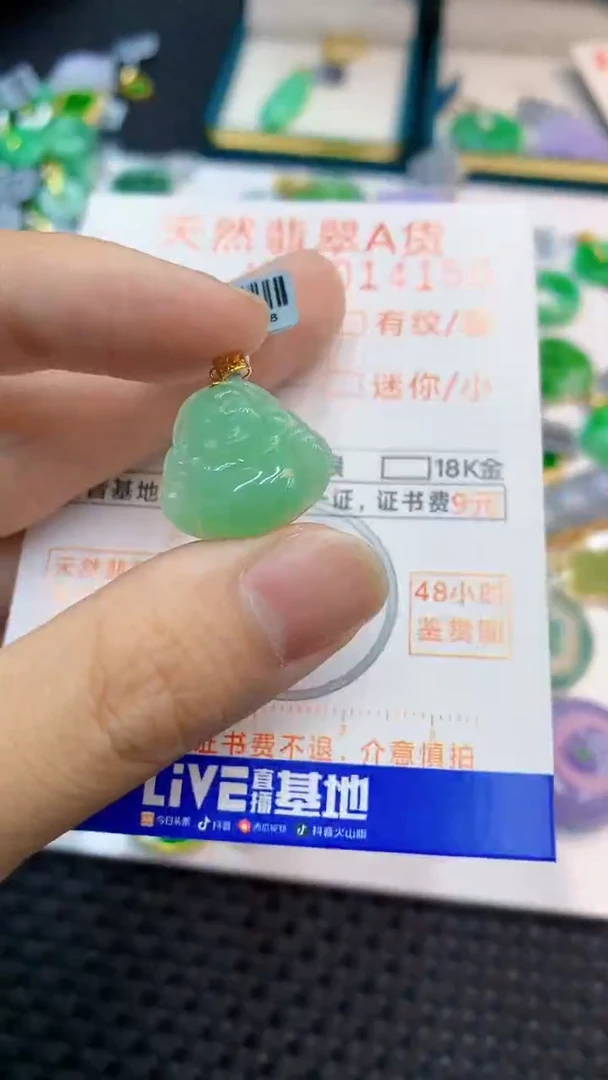 翡翠18K金镶嵌颈饰             1