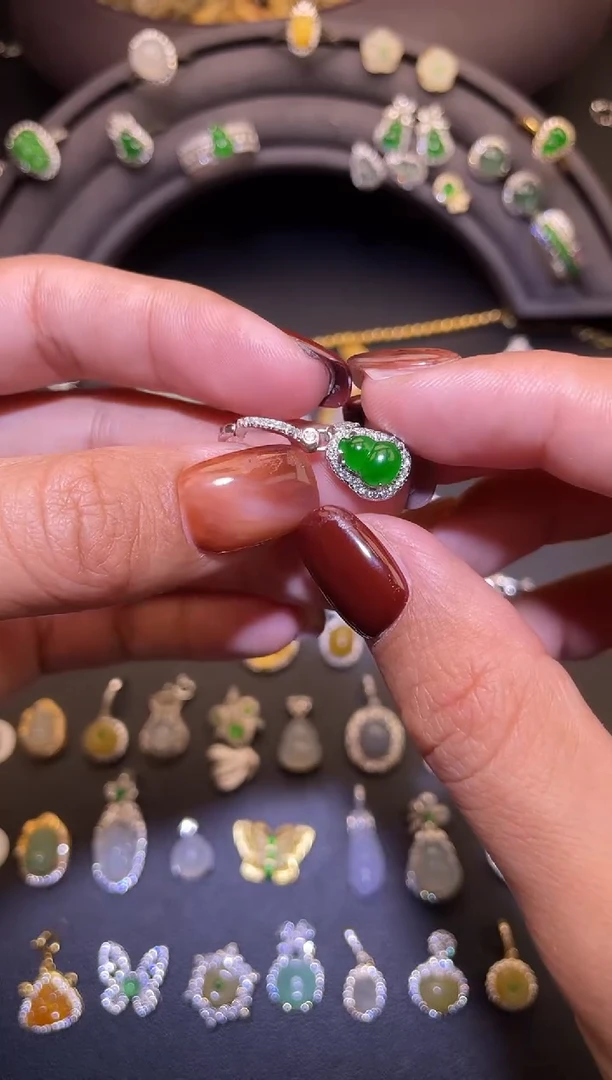 吊坠(不含链)银S925镶嵌翡翠2