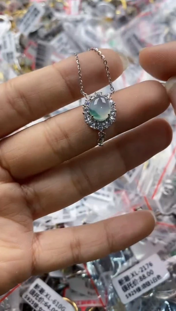 银S925镶嵌戒指翡翠2222----9