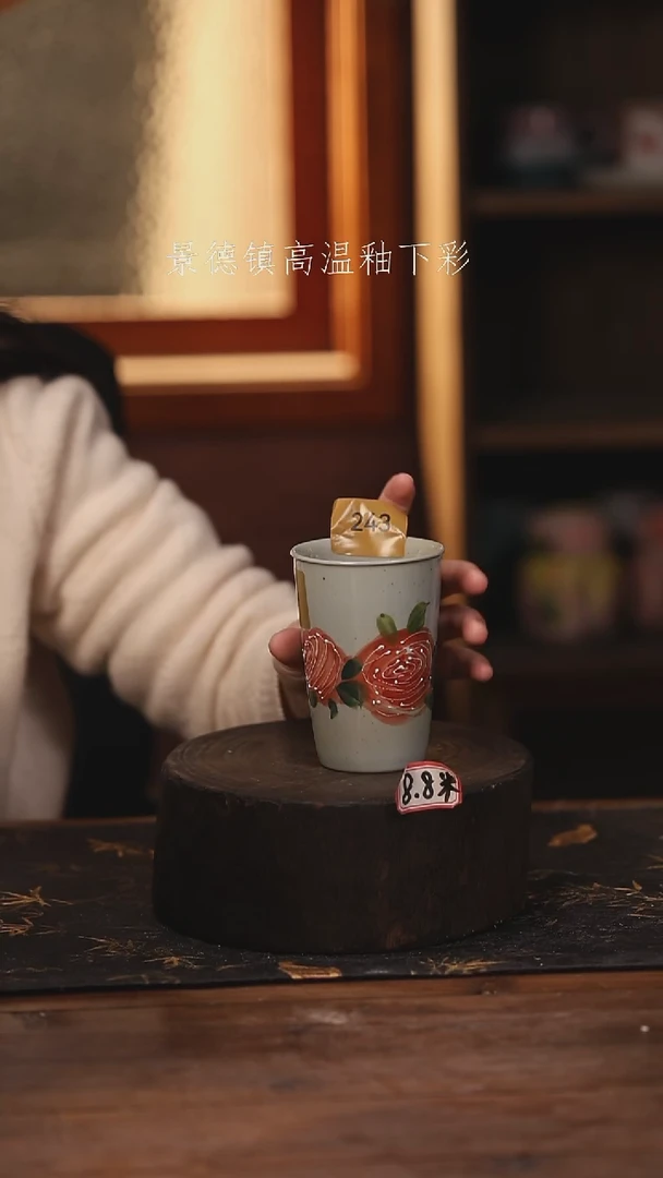 陶瓷景德镇高温釉下手绘陶瓷@L243@