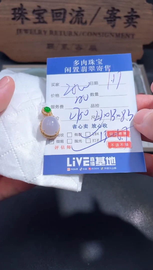 【闪购商品】翡翠颈饰18K金镶嵌39............