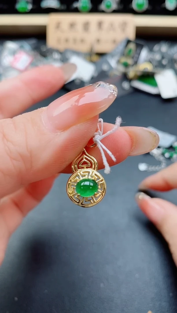 吊坠(不含链)银S925镶嵌翡翠1