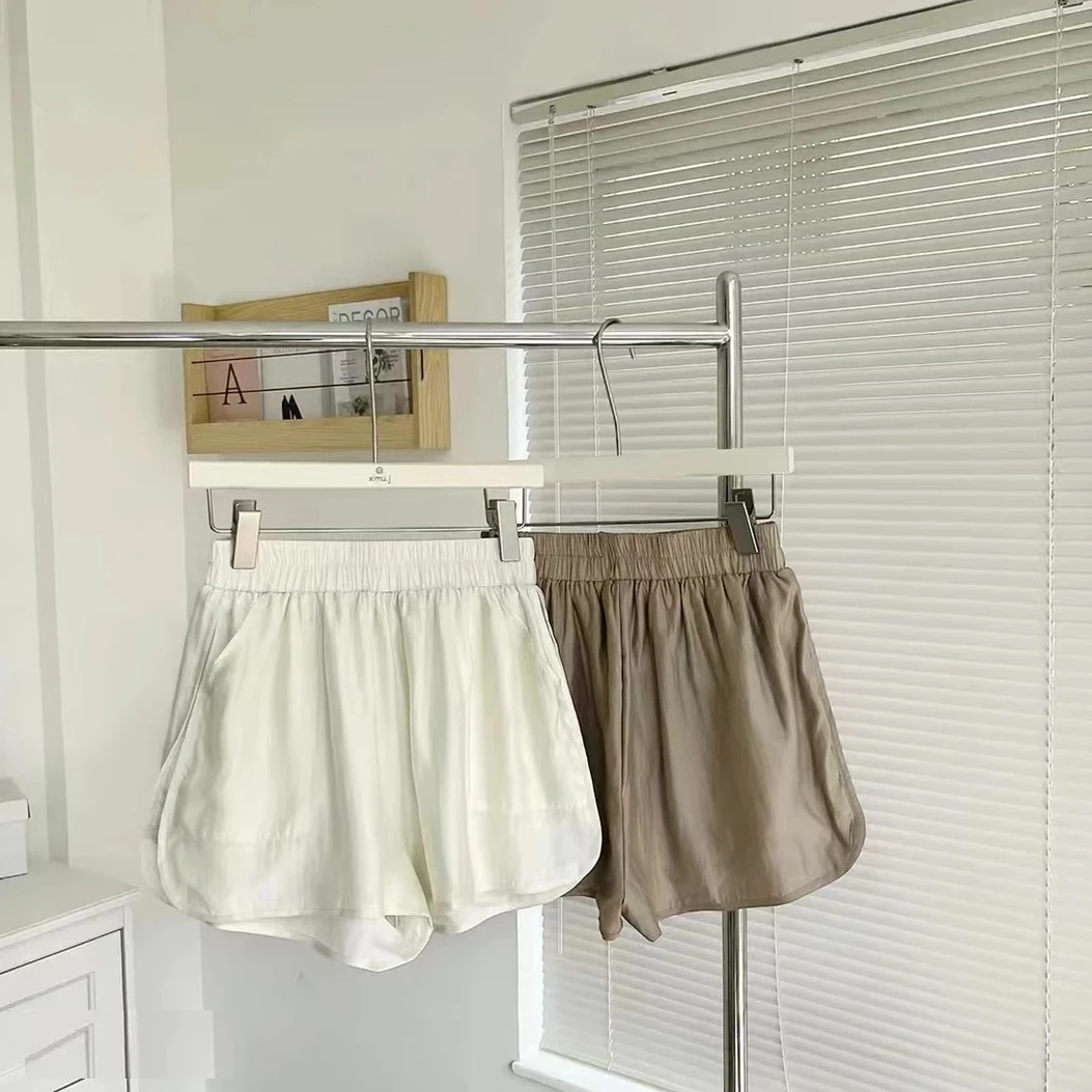 高级感天美6071显瘦休闲裤时尚百搭夏季宽松直筒短裤阔腿裤女天丝