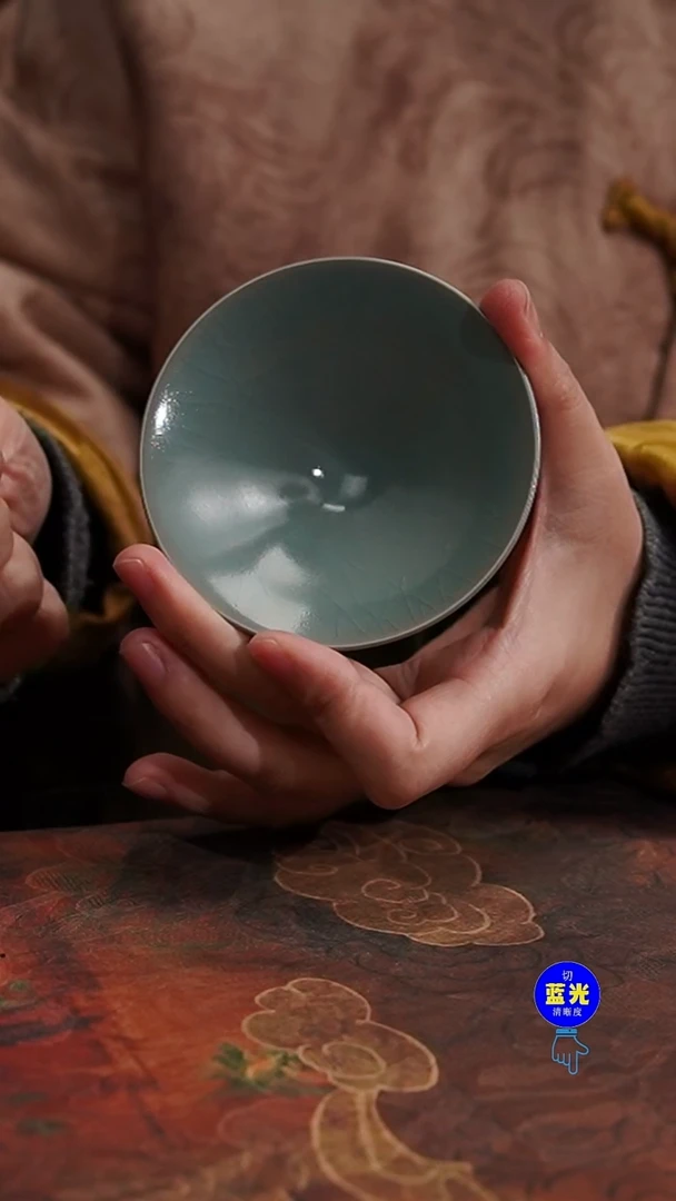 摆件瓷纯手工清凉寺原矿釉斗笠杯