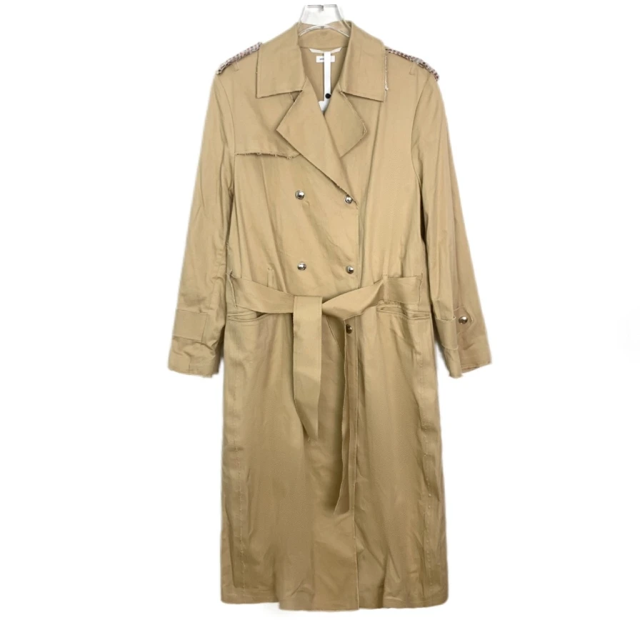 99新 THOMBROWNE 女士翻领双排扣腰带款风衣外套 卡其色 40码 CS