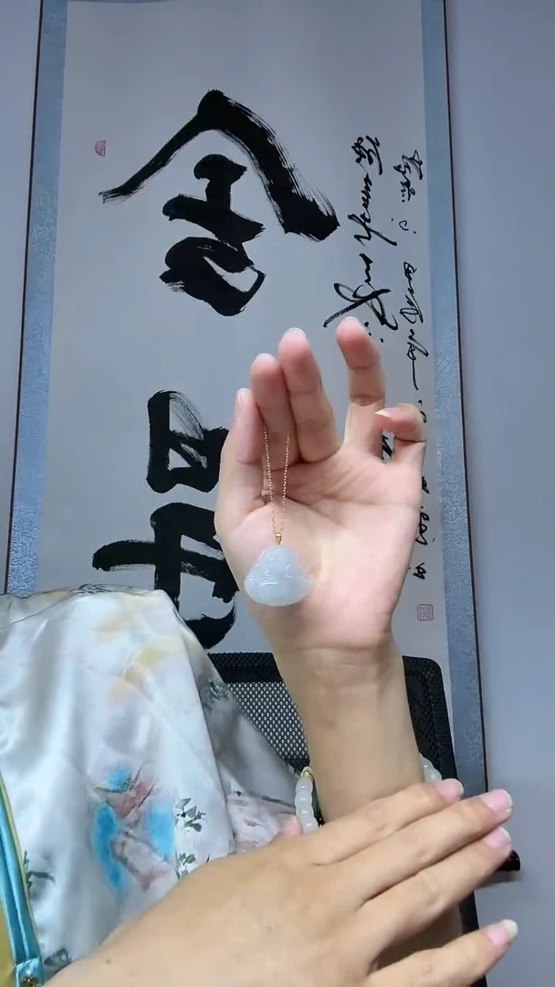 翡翠18K金镶嵌吊坠(不含链)翡翠佛公