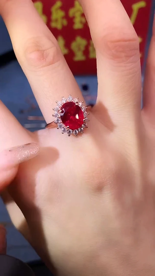 【闪购商品】红宝石戒指银S925镶嵌111111