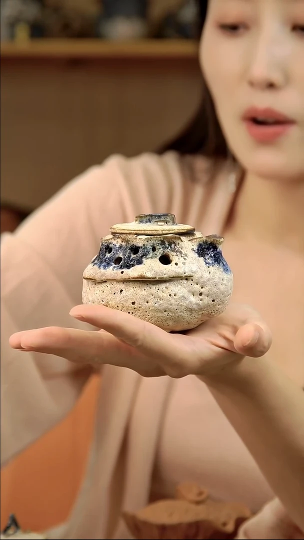 言野手作  粉引花边双层宝瓶（预售）