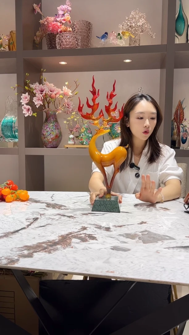 黄铜火焰鹿摆件 现货