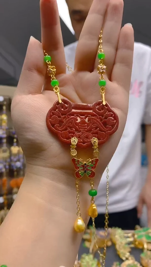 【闪购商品】翡翠耳饰合金058翡翠锁骨链